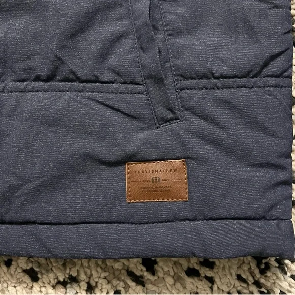 Travis Mathew Scavenger Hooded Golf Vest Jacket Navy Blue Grey Men’s Size Large - Picture 5 of 16